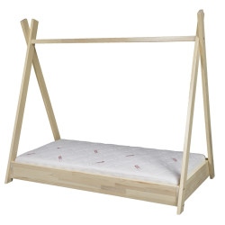 Kinderbett in Zelt-Optik Zelt-Bett Indianer-Bett mit Matratze STANDARD 160x80cm